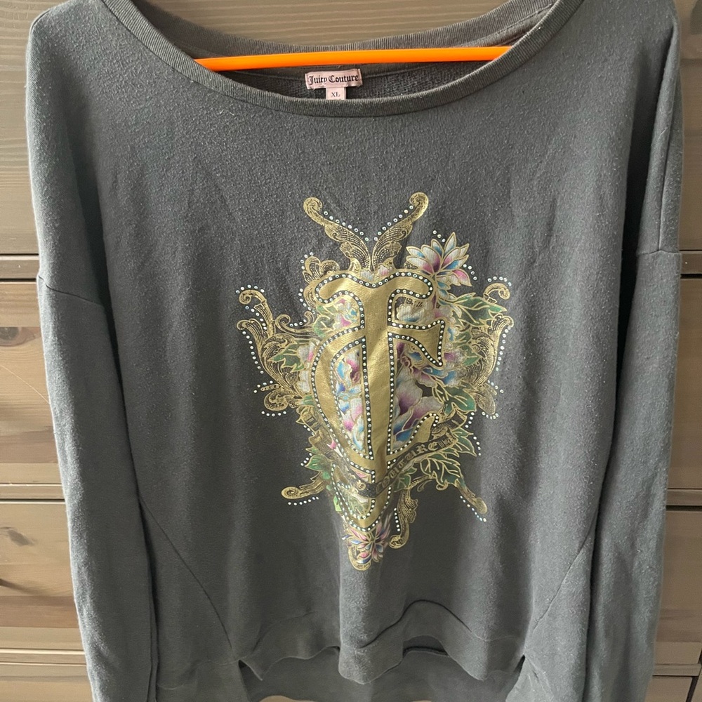 Juicy Couture Charcoal Embellished Top